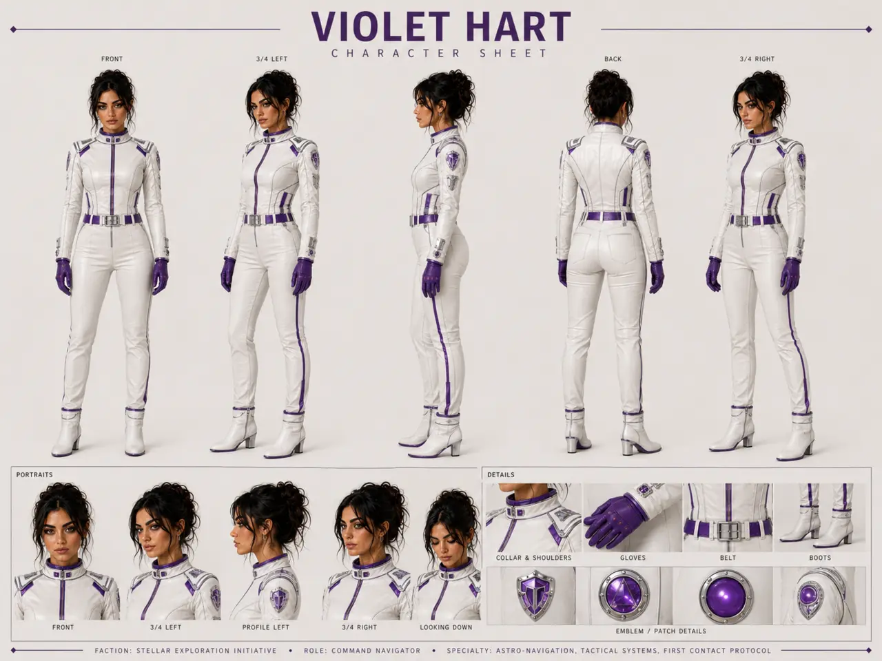 Violet Hart command navigator character sheet